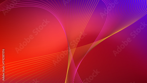 Wavy blended lines with purple red maroon gradient mesh abstract background nice for wallpaper or banner