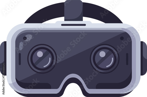 Immersive virtual reality headset for engaging digital experiences and gaming adventures isolated on transparent background