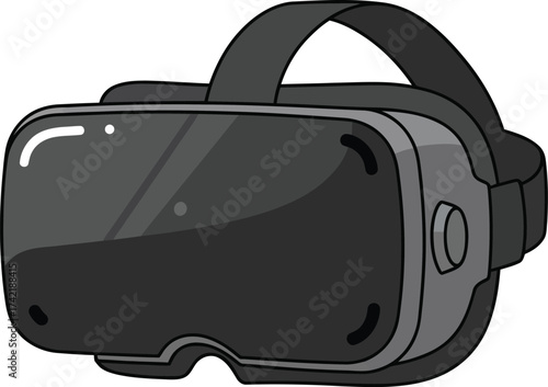 Modern virtual reality headset for immersive digital experiences and entertainment gadget isolated on transparent background