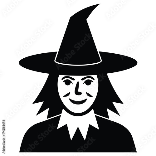 wicked witch Silhouette Icon Vector Art