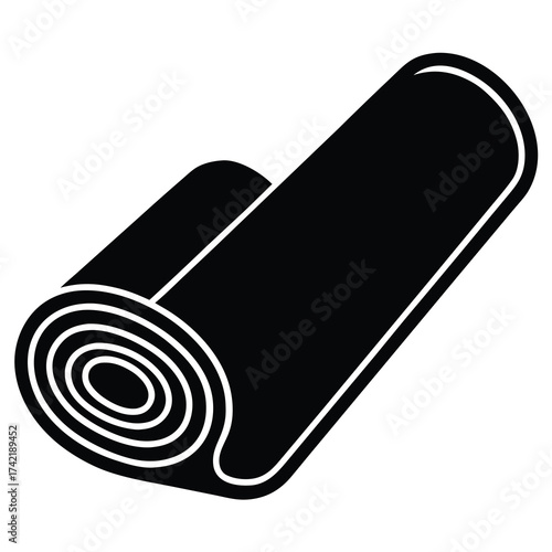 yoga mat Silhouette Icon Vector Art