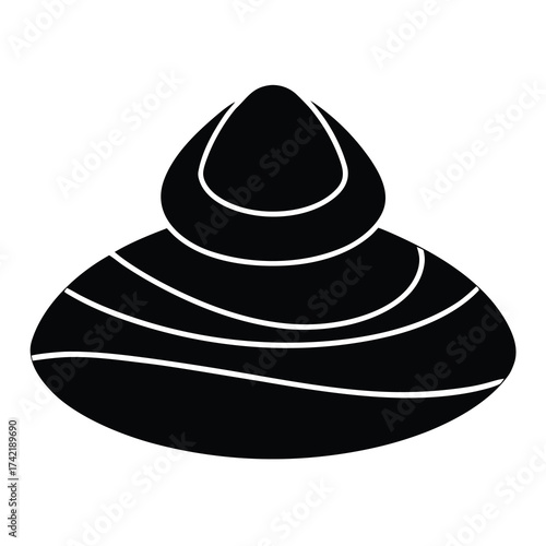 zen stone Silhouette Icon Vector Art