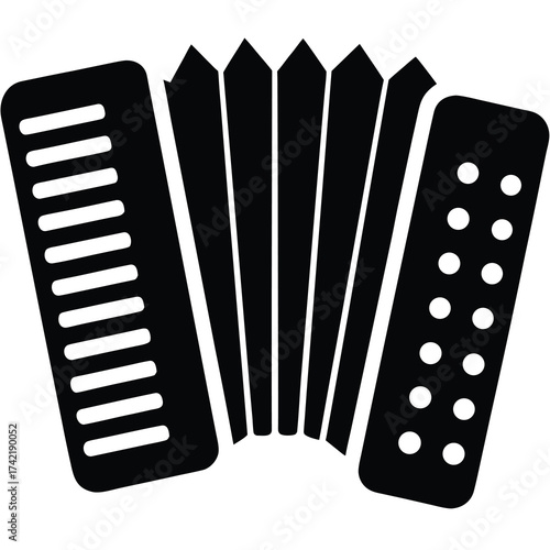 accordion Silhouette Icon Vector Art