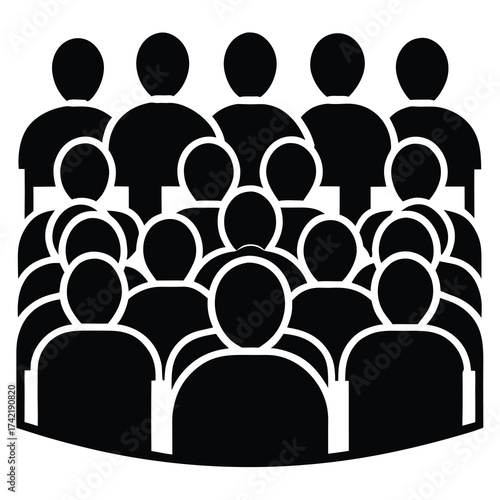 audience crowd Silhouette Icon Vector Art
