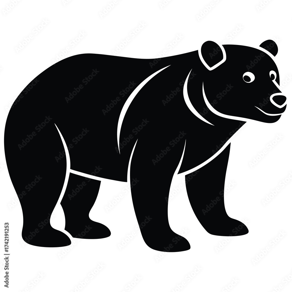 Fototapeta premium bear standing Silhouette Icon Vector Art