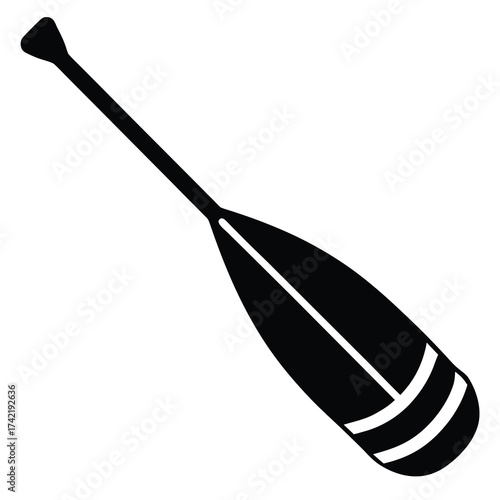 canoe paddle Silhouette Icon Vector Art