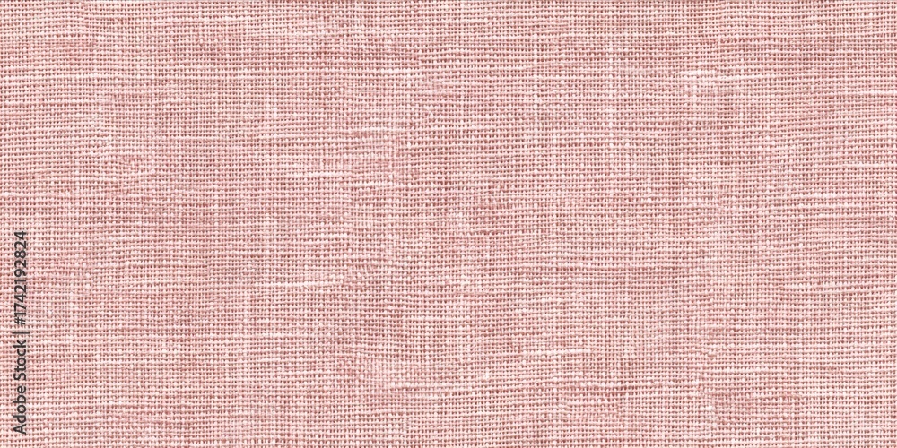 Fototapeta premium Close-up of Pink Woven Fabric Texture, Linen Detail