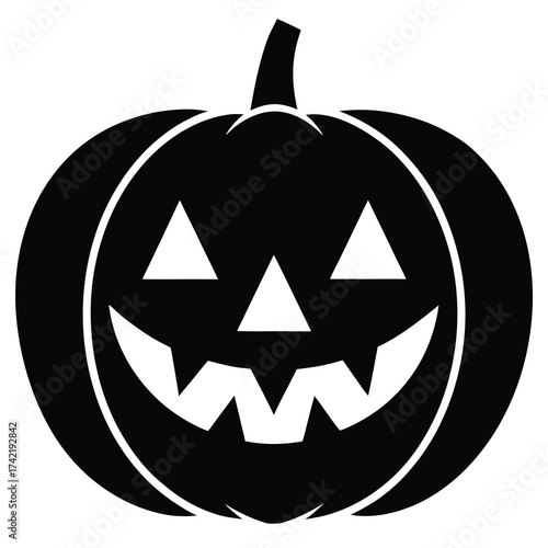 carved pumpkin Silhouette Icon Vector Art