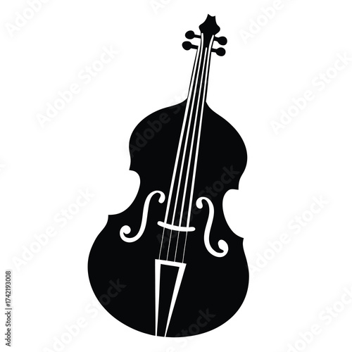 cello Silhouette Icon Vector Art