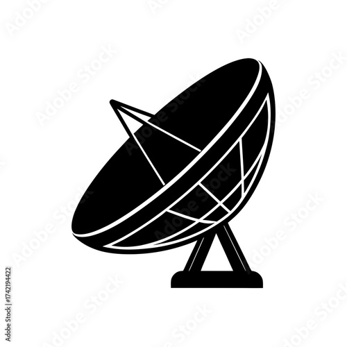 Illustration of a satellite dish antenna on transparent background