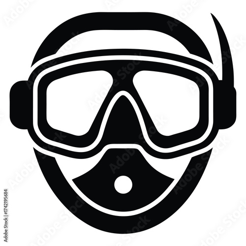 diving mask Silhouette Icon Vector Art