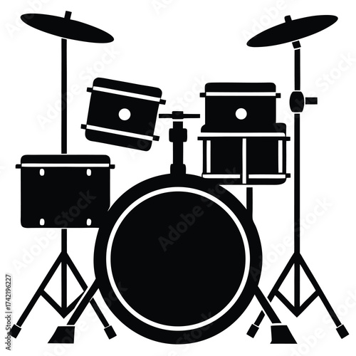 drum set Silhouette Icon Vector Art