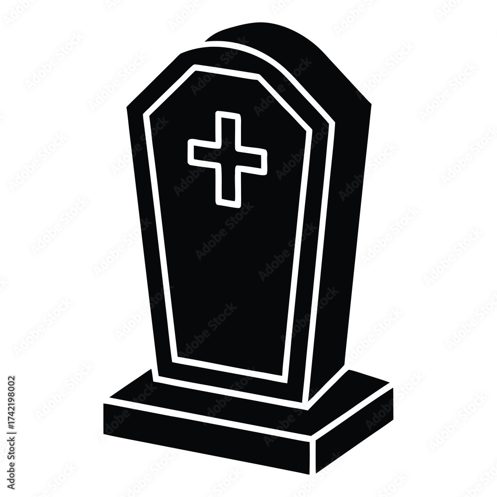 Obraz premium gravestone Silhouette Icon Vector Art