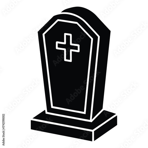 gravestone Silhouette Icon Vector Art