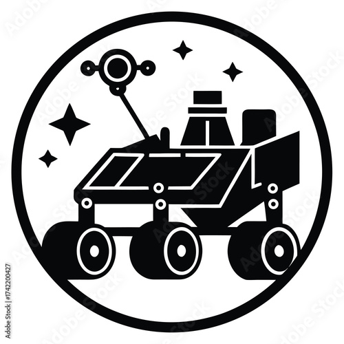 mars rover Silhouette Icon Vector Art