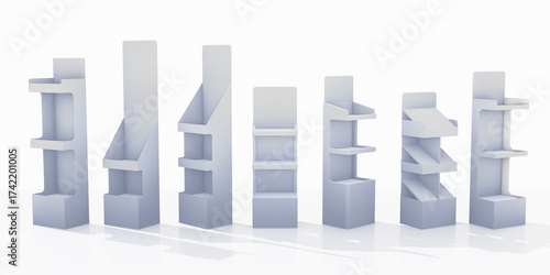 Set of Display Shelfs Or Floor POS Stand. Cosmetics Holder
