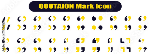 Quotes icon vector set. Colorful Quotation mark collection with fill n stork. Dialogue discussion symbol for UI UX, website, mobile app. Speech mark. Double inverted commas symbol.