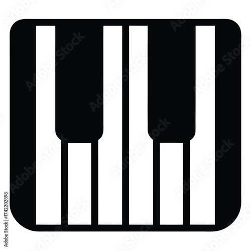 piano keys Silhouette Icon Vector Art