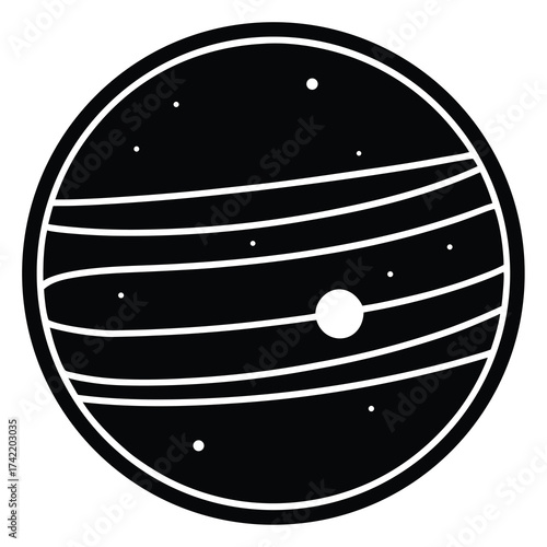 planet jupiter Silhouette Icon Vector Art