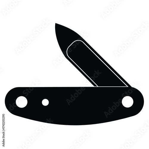 pocket knife Silhouette Icon Vector Art