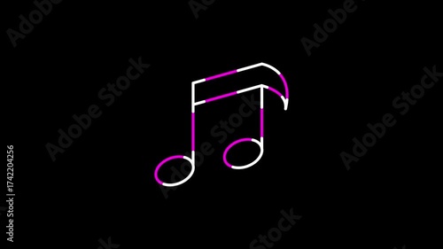 Music Note Icon Animation – 4K High-Quality Motion Graphic for Music, Audio, Sound Design, Apps, UI, Entertainment and Digital Projects.