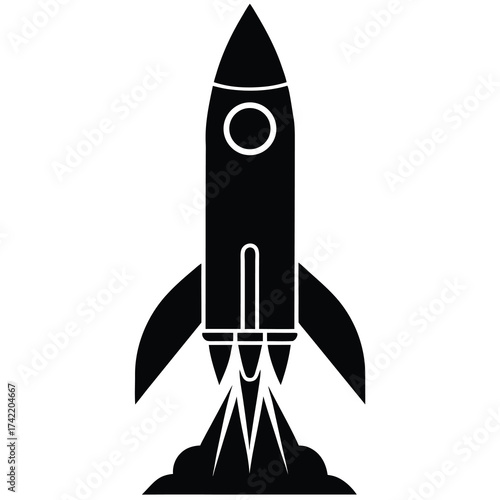 rocket booster Silhouette Icon Vector Art