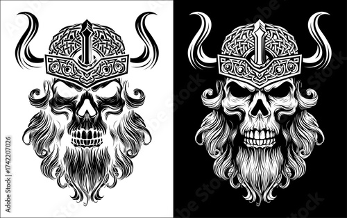 Viking Warrior Skull Man Ma...