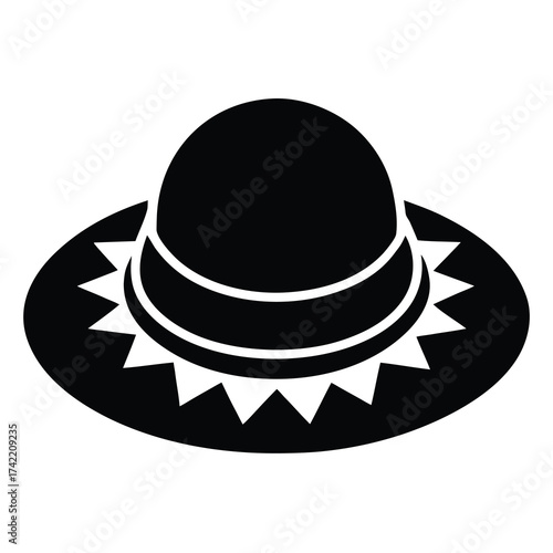 sun hat Silhouette Icon Vector Art
