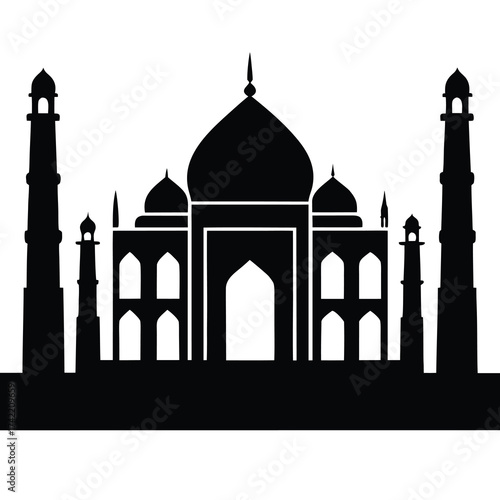 taj mahal Silhouette Icon Vector Art