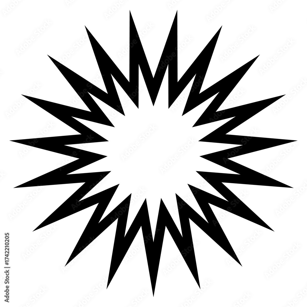 Fototapeta premium Black Starburst Explosion Shape Illustration