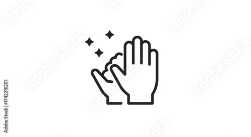 Clean hands icon representing hygiene and sanitation.