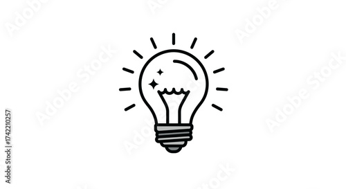 Creative light bulb icon symbolizing new ideas innovation and problem solving.