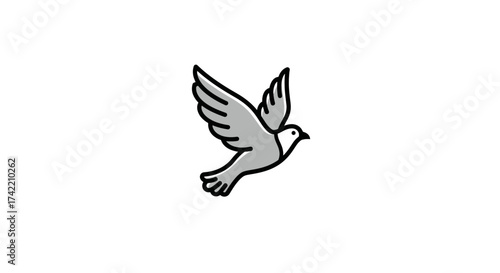 Simple flying dove illustration symbolizing peace hope and freedom.