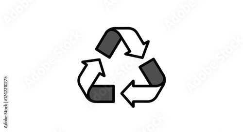 Universal recycling symbol representing environmental sustainability and waste management.