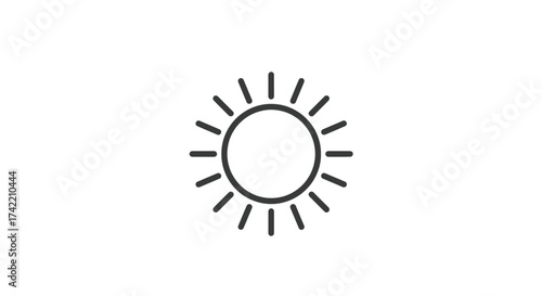 Simple sun icon with radiating lines representing light and warmth.