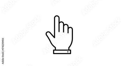 Hand pointer icon for clicking and selecting on digital interfaces.
