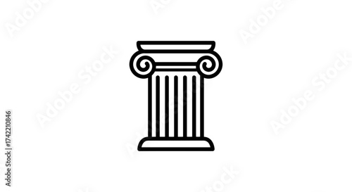 Ionic column icon representing classical architecture and historical support.