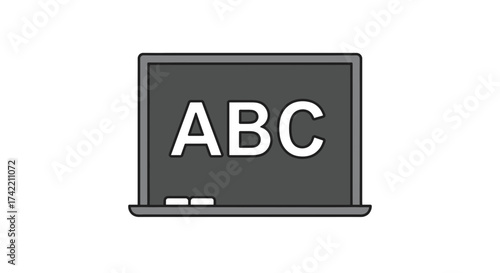 Blackboard with ABC letters and chalk a simple illustration for education and learning concepts.