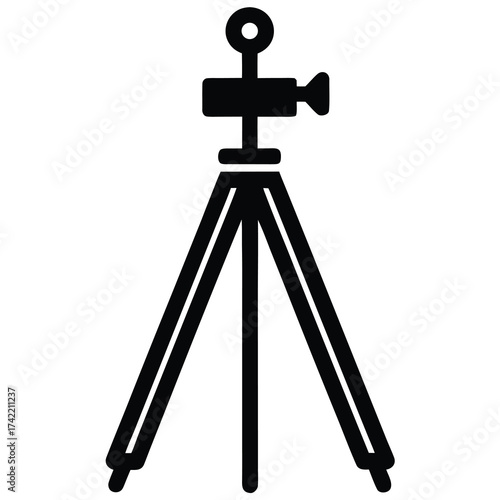 tripod Silhouette Icon Vector Art