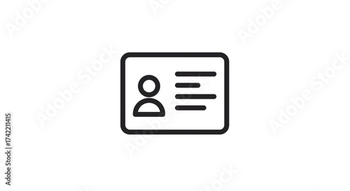 User profile identity card icon for personal information and data access.