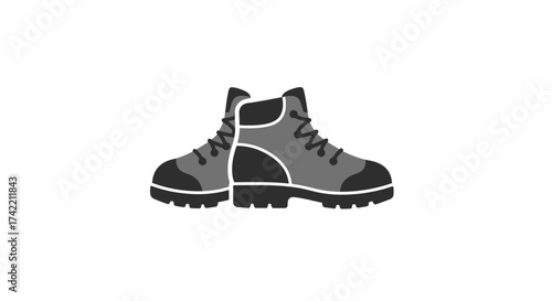 Pair of sturdy hiking boots for outdoor adventures.