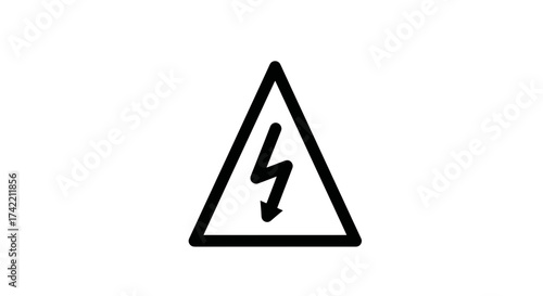High voltage electrical hazard warning sign with lightning bolt symbol in triangle.