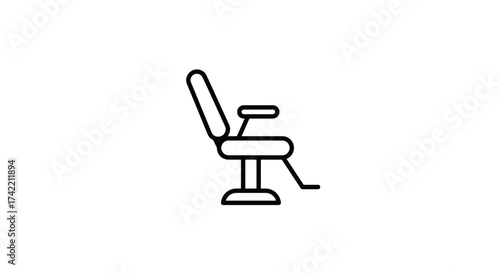 Barber chair icon professional salon seat adjustable styling equipment for grooming.