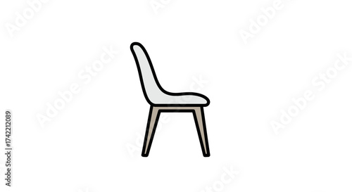 Minimalist Modern Chair Illustration with Clean Lines and Simple Design.