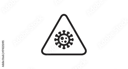 Coronavirus COVID19 warning sign icon vector illustration global pandemic alert.