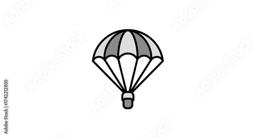 Simple cartoon parachute icon representing skydiving and adventure sports.
