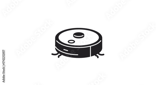 Robot Vacuum Cleaner Icon for Smart Home Automation and Modern Cleaning Technology.