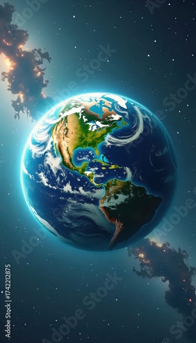 A view of the earth from space.