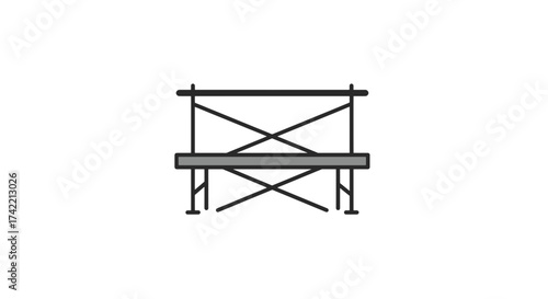Simple Scaffolding Construction Platform Icon Vector Illustration.