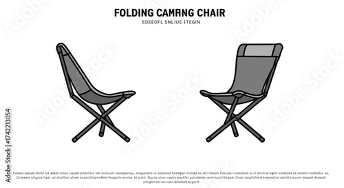 Folding Camping Chair Portable Outdoor Seating Equipment.